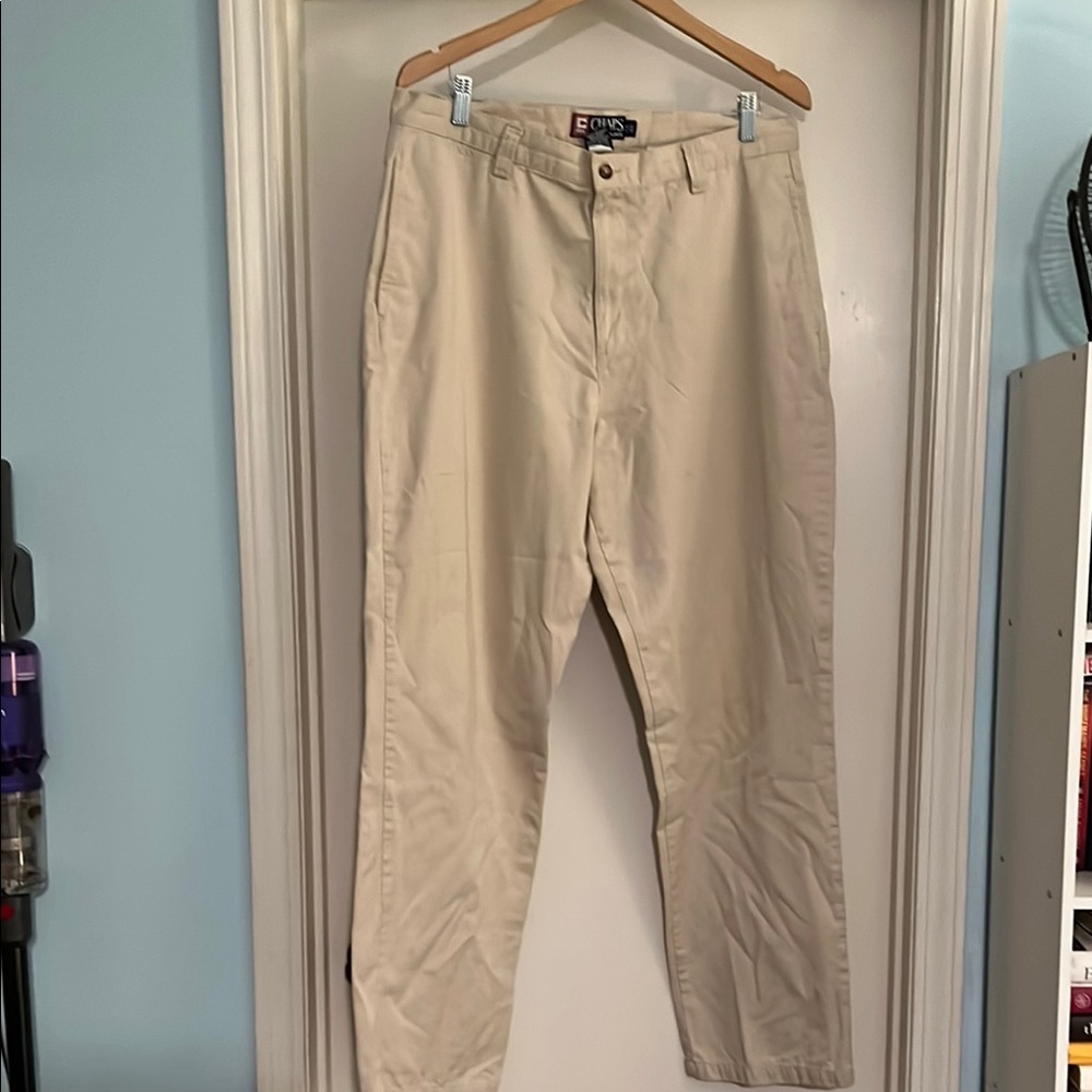 Chaps Cream Chinos Classic Straight-Leg